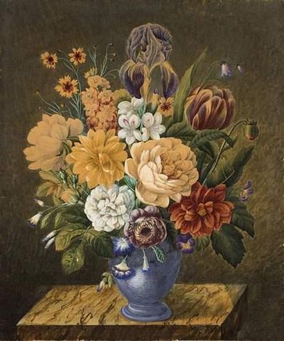 Auguste GOBERT, vers 1840.
Bouquet de fleurs...