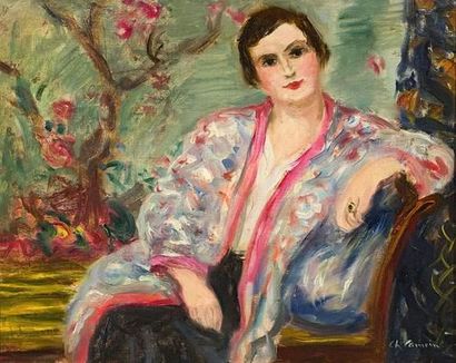 null Charles CAMOIN (1879-1965).
Portrait japonisant de Kathe Gruber, épouse du marchand...