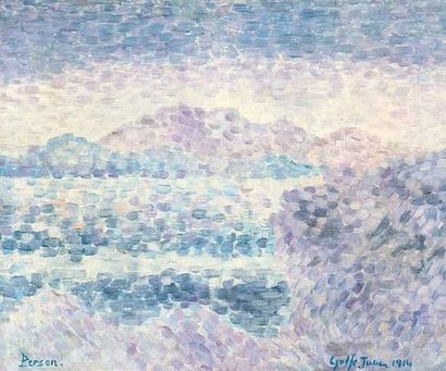 null Henri PERSON (1876-1926).
Paysage pointilliste. Golfe Juan, 1914.
Huile sur...