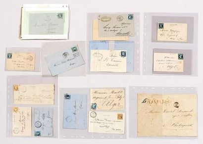 null France : timbres classiques avec oblitérations d'Algérie sur lettres, dont GC...
