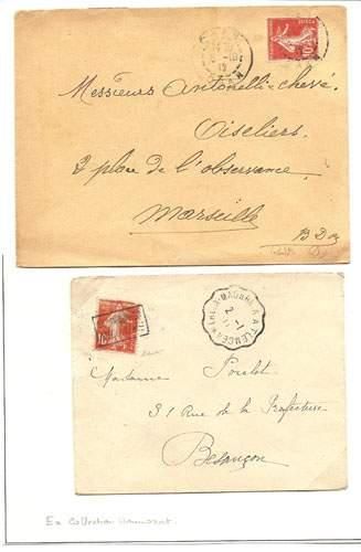 null France : XXe siècle timbres-poste utilisés en Algérie sur lettres, dont 10c...