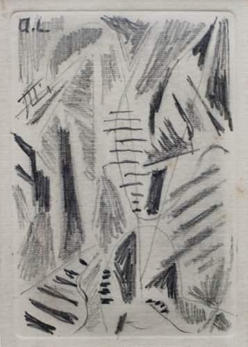 null André LANSKOY (1902 -1976)
Composition abstraite
Dessin à la mine de plomb.
Monogrammé...