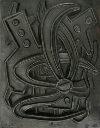 null Fernand LEGER (1881-19555)
Les feuilles.
Bas relief en bronze à patine brune.
Fonte...