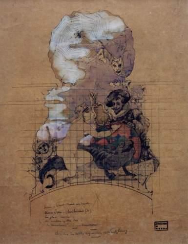null Gustav Adolf MOSSA (1883-1971)
Amour en Pierrot.
Technique mixte sur papier.
Cachet...