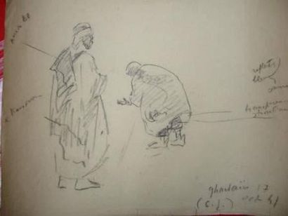 null Maurice BOUVIOLLE (1893-1971)
Etude de personnages: mendiant et homme orientaliste.
Etude...