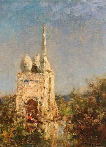 null Felix ZIEM (1821-1911)
La Mosquée. Atelier de Martigues.
Huile sur toile.
Signée...