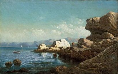 null Auguste MARTIN (actif vers 1850)
Pêcheurs au bord de mer.
Huile sur toile.
Signée...