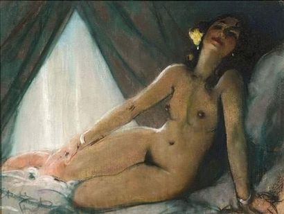 null Louis FORTUNEY (1878-1950)
Nu.
Pastel.
Signé en bas à gauche.
44 x 59 cm.