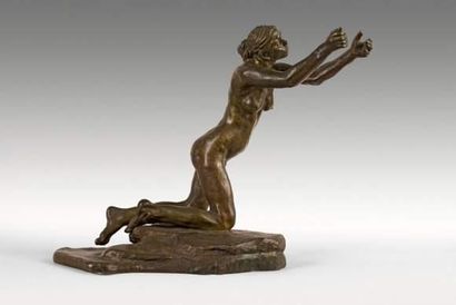 null Camille CLAUDEL (1864-1943)
L'implorante.
Bronze à légère patine médaille -...