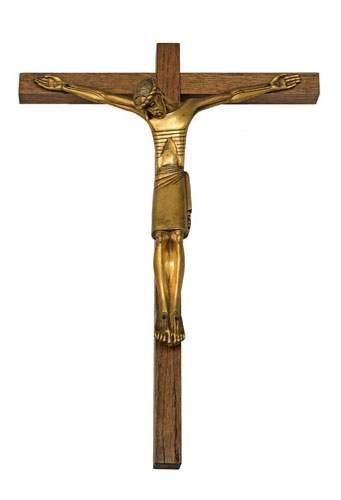 null Jean LAMBERT RUCKI (1888-1967)
Christ en croix.
Sculpture en bronze.
H : 55...