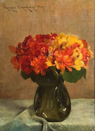 null Georges CROEGAERT ( 1848-1923 )
Bouquet de giroflées dans un vase.
Huile sur...
