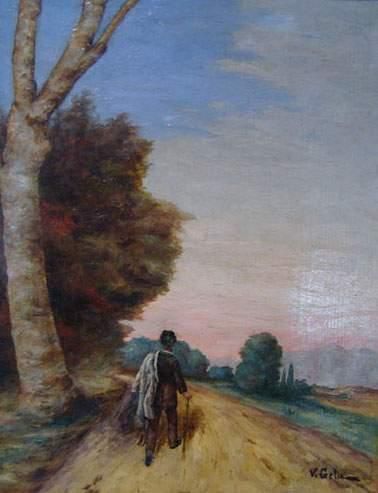 null Victor GELU (1848-1922)
Promeneur sur la route.
Huile sur toile.
Signée en bas...