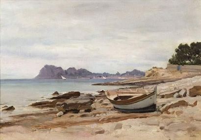 null Paul SAIN (1853-1908).
Bord de mer près de la Ciotat.
Huile sur toile.
Signée...