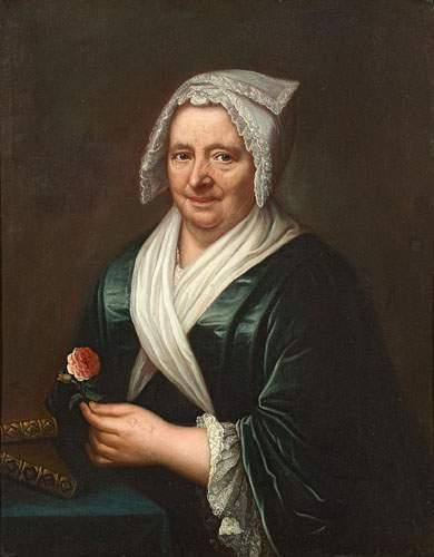 null Ecole FRANCAISE du XVIII ème siècle.
Portrait de dame de qualité à la rose.
Huile...