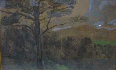 null Frédéric MONTENARD (1849-1926).
La montagne Sainte Victoire.
Pastel.
Cachet...
