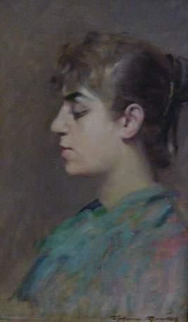 null Alphonse MOUTTE (1840-1913).
Portrait de jeune fille.
Huile sur panneau.
Signée...