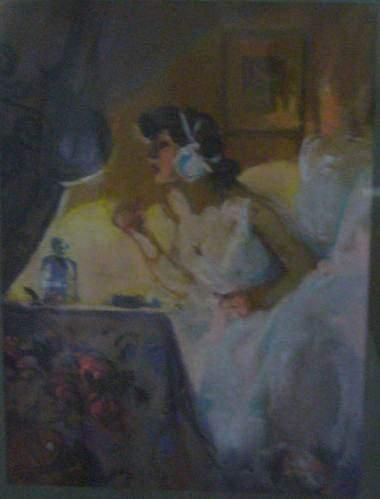 null Louis FORTUNEY (1878 -1950).
Danseuse dans sa loge.
Pastel.
Signé en bas à droite.
31...