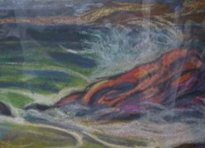null Louis FORTUNEY (1878-1950).
Bord de mer.
Pastel sur papier.
Signé en bas à gauche.
29...