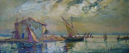 null Joseph HURARD (1887-1956)
Les barques.
Huile sur toile.
Signée en bas à droite.
30...