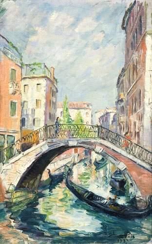Jean LAIR.
Canal à Venise.
Huile sur toile.
Signée...