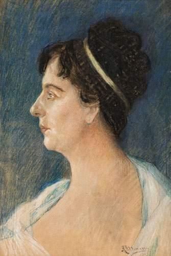 null Alexandre ALTMANN (1878-1932).
Portrait de femme de profil.
Pastel.
Signé en...