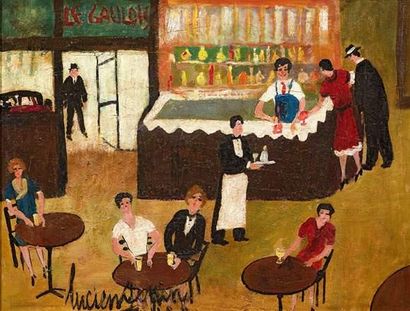 null Lucien GENIN (1894-1953).
Bar Le Gaulois.
Huile sur toile .
Signée en bas à...