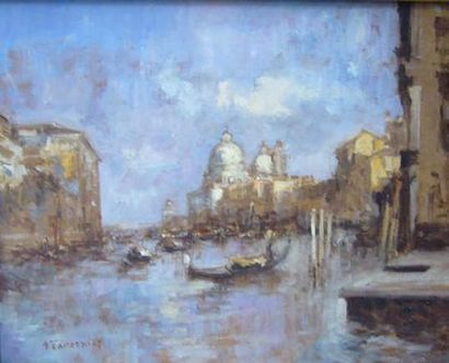 Andrea TAVERNIER (1858-1932).
Venise.
Huile...