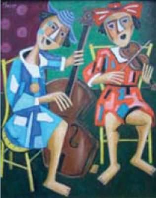 Roland CHANCO (1914).
Les musiciennes, 2006.
Huile...