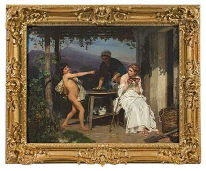 null Eugène Ernest HILLEMACHER (1818-1887)
Demeter moquée par Abas.
Scène à l'Antique.
Huile...