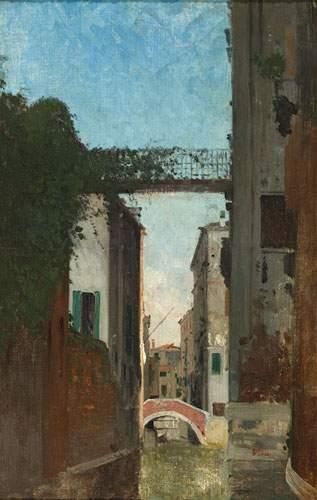 null Fabius BREST (1823-1900)
Canal à Venise.
Huile sur toile.
Signée en bas à droite.
52...