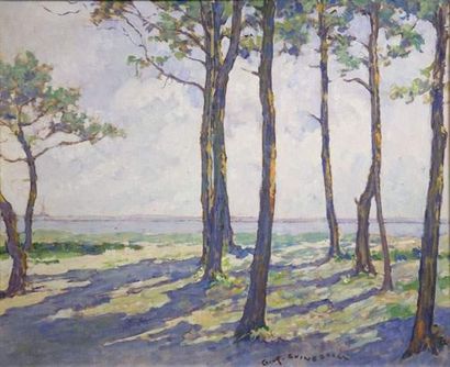 null GUINEGAULT, Georges Pierre (1893-?)
" Les pins "
Huile sur toile signée en bas...