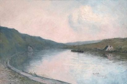 null TEN CATE, Siebe Johannes (1858-1908)
" Bouvignes ; paysage de la Meuse "
Huile...