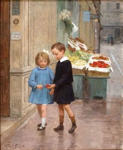null GILBERT, Victor Gabriel (1847-1935)
" La pomme rouge "
Huile sur toile, signée...