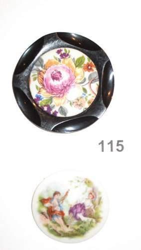 null 2 boutons en porcelaine à motif de fleurs pour l'un et de couple romantique...