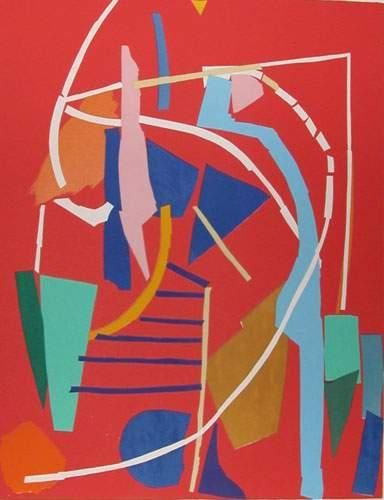 null Lanskoy André (1902 -1976). Composition sur fond rouge.
Lithographie signée...