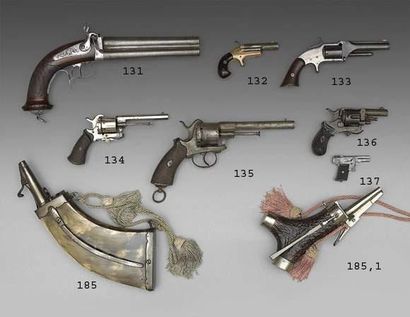 null Pistolet type 1855 d'Officier d'État Major. 2 coups.
Canons rayés superposés,...