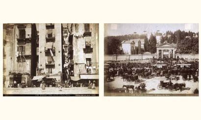 Naples, c. 1870 Ensemble de 9 tirages albuminés...