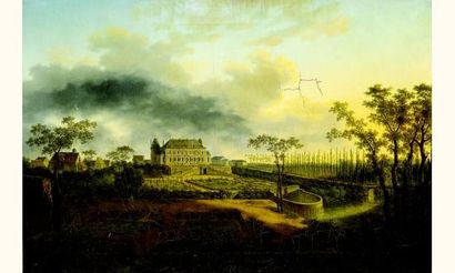 null Attribué à Charles François NIVARD (1739-1821)
Vue d'un château et de son parc
Sur...