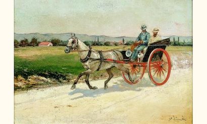 Paul LECOMTE (1842-1920) Promenade en calèche
Huile...