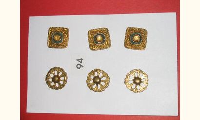 6 boutons de LINE VAUTRIN en bronze ( monogramme...