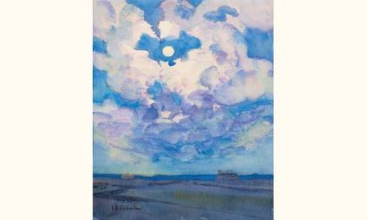 null Jean Julien LEMORDANT (1878-1968).
"Etude de ciel"
Aquarelle, signée en bas...