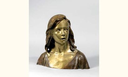 null Raoul LARCHE.
Buste en bronze à double patine représentant Jésus parmi les docteurs.
39...