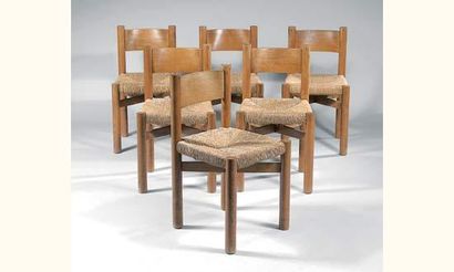 Charlotte PERRIAND. 
Série de six chaises...