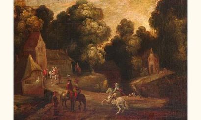 Attribué à Pieter MEULENER (1602 - 1654)
Cavaliers...