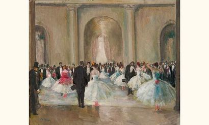 null COSSON Marcel 1878 - 1956
Bal au foyer de l'opéra
Huile sur toile signée en...