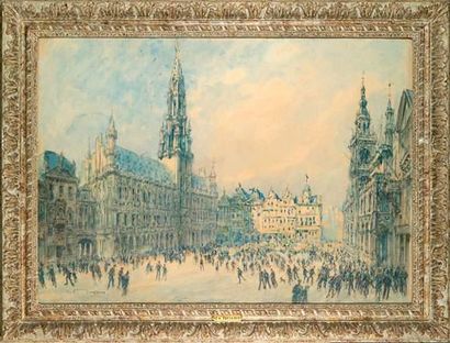 null Fernand Fortuné Truffaut (Trouville 1866 - Paris 1955)
La grand place à bruxelles
Aquarelle...