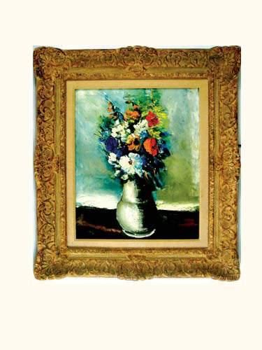null de VLAMINCK Maurice (1876-1958).
Bouquet de fleurs dans un vase blanc.
Huile...