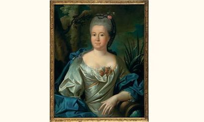 null Ecole française du milieu du XVIIIe siècle
Portrait d'une dame figurée en source
Huile...