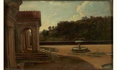 null Attribué à Théodore CARUELLE d'ALIGNY (Chaumes 1798-Lyon 1871)
Vue de la terrasse...