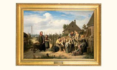null Peter RAADSIG (Copenhague 1806-1882)
Le village de pêcheurs
Huile sur toile...